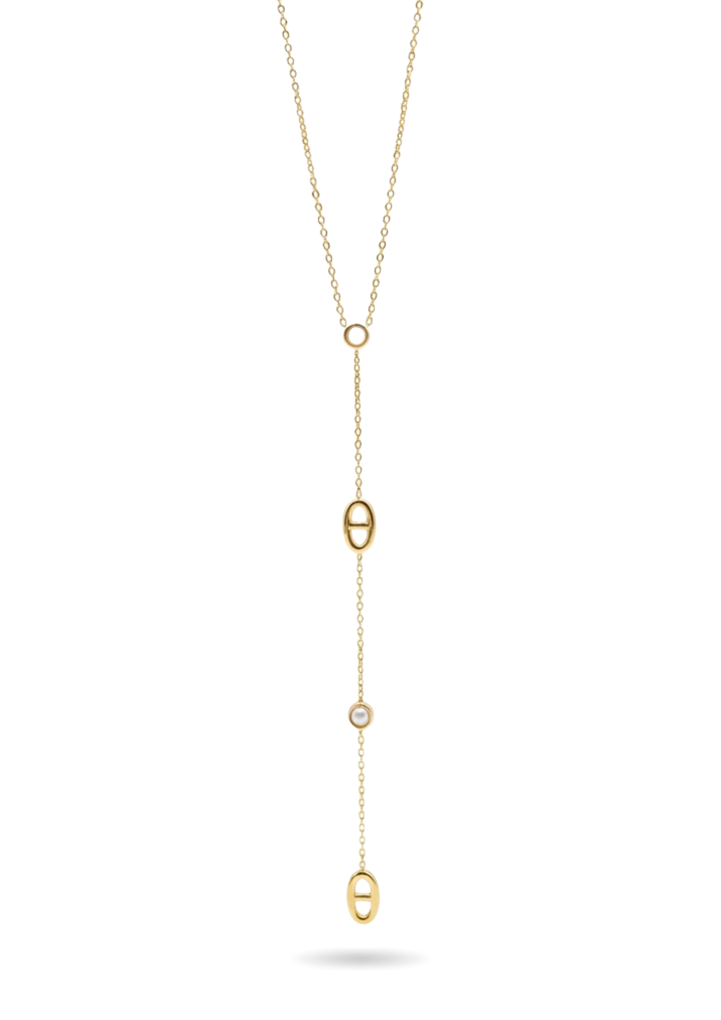 Collier Décolleté Maille Marine or