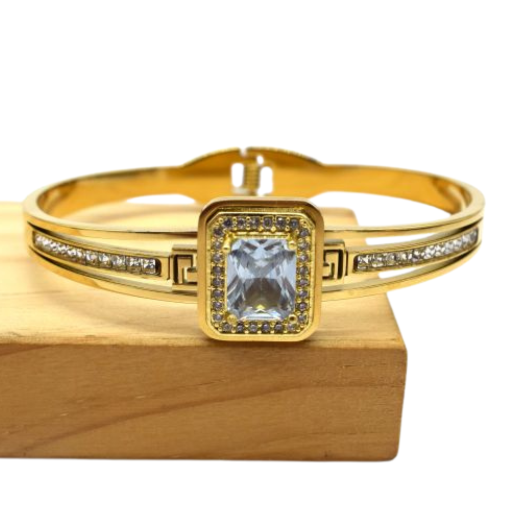 Bracelet Jonc Rectangle Strass