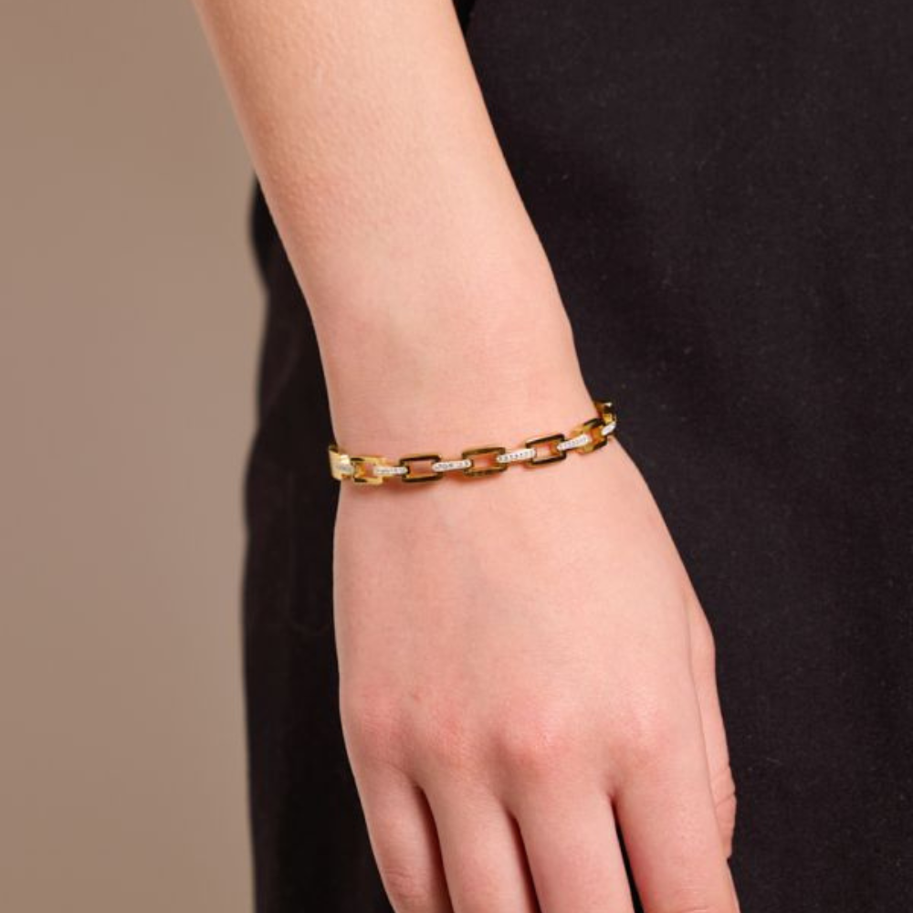 Bracelet Jonc Maillon Strass