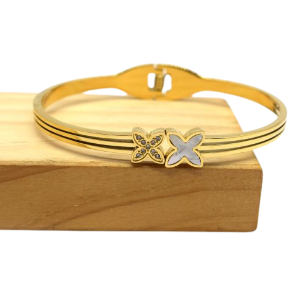 Bracelet Jonc Duo Trèfle