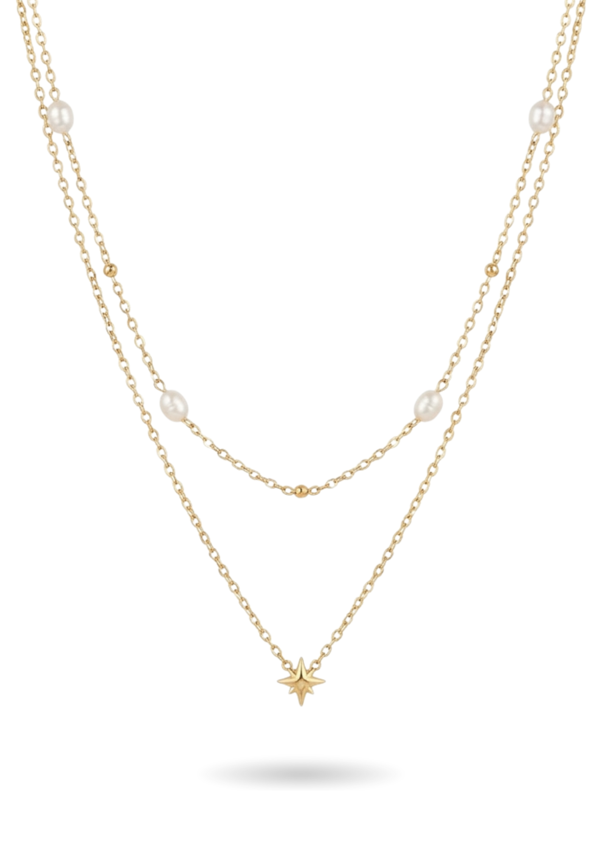 Collier Double Rang Étoile or