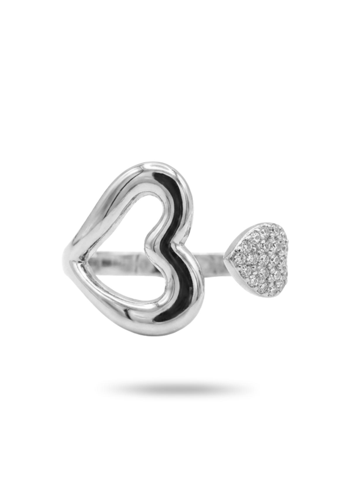 Bague Double Cœur Strass