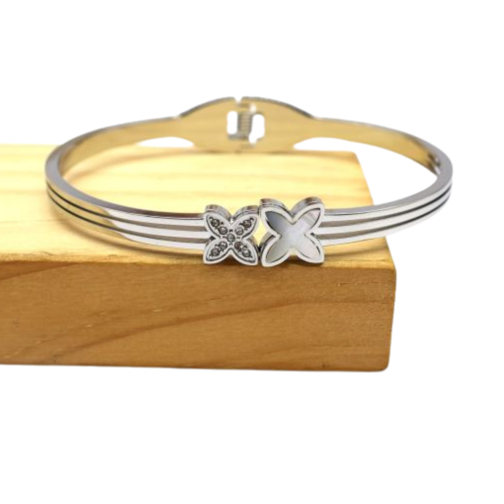 Bracelet Jonc Duo Trèfle