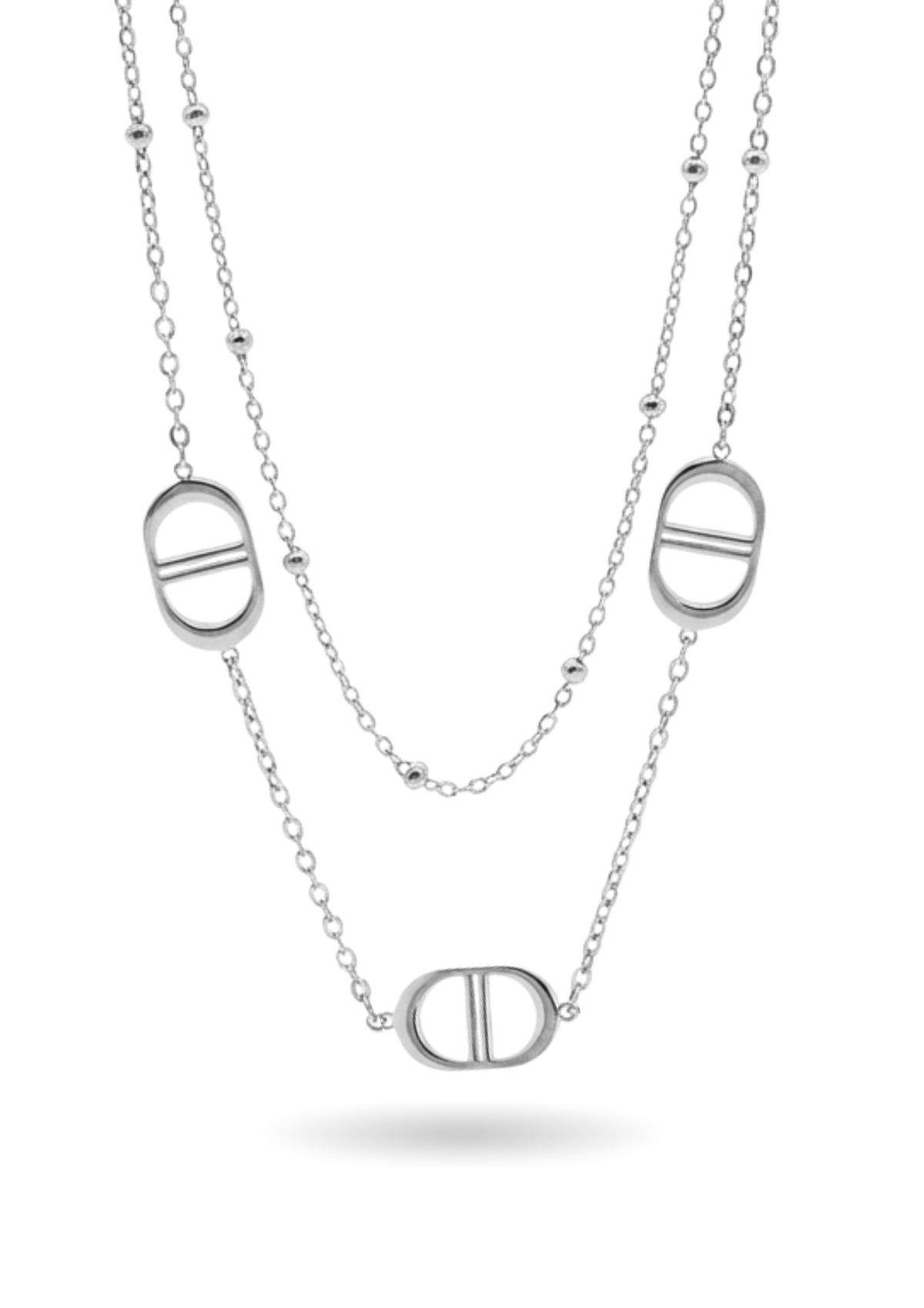 Collier Double Rang Maille Marine