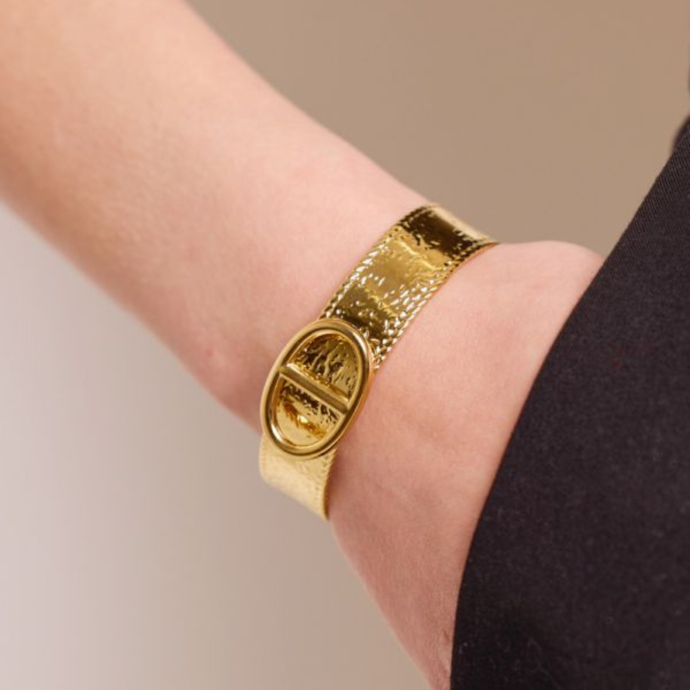 Bracelet Jonc Médaillon Ovale