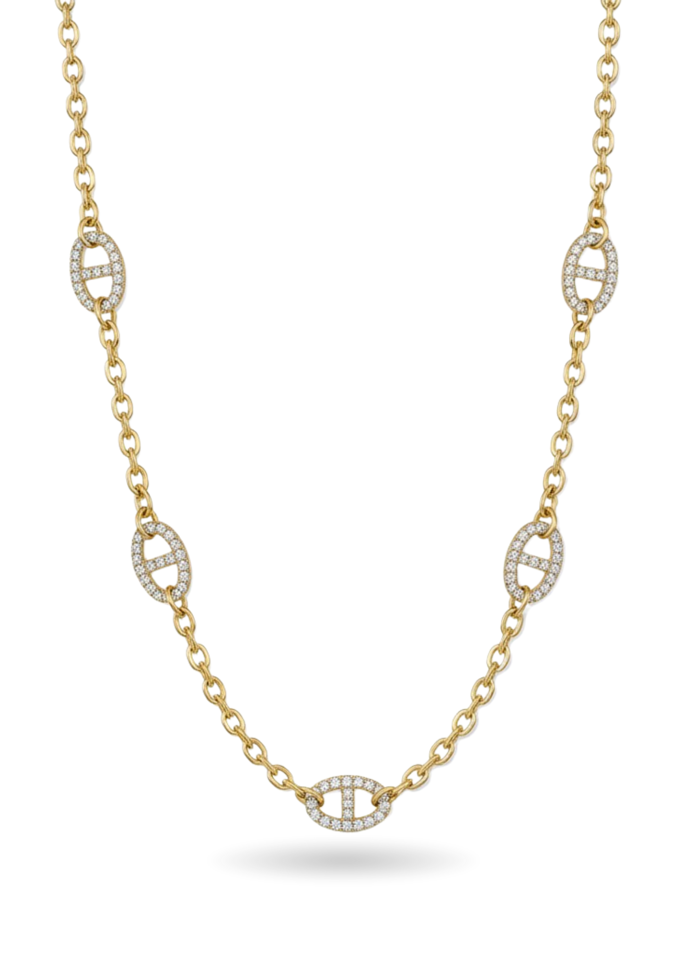 Sautoir Maille Marine Strass