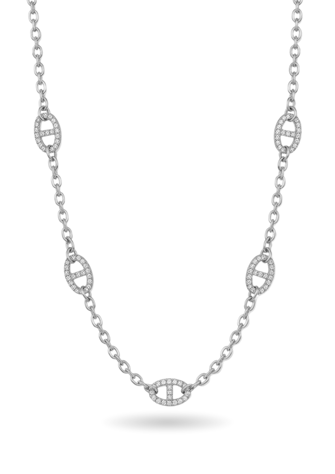 Sautoir Maille Marine Strass