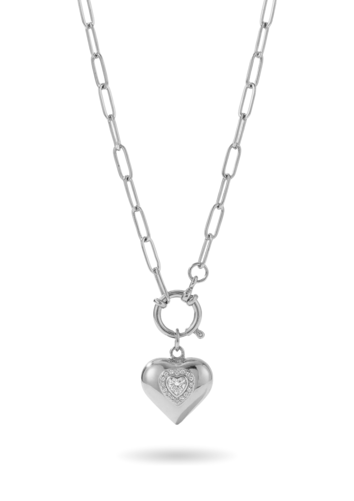 Collier Cœur Strass Femme