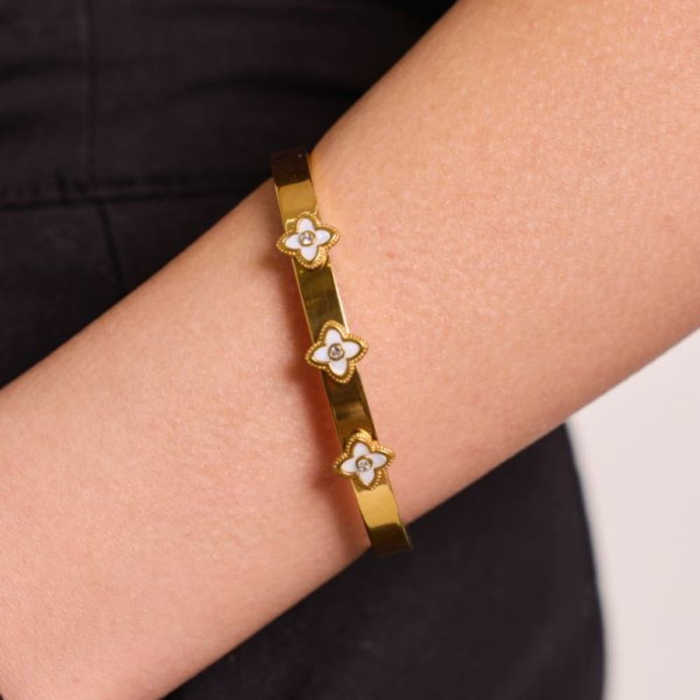 Bracelet Jonc Trèfle Design