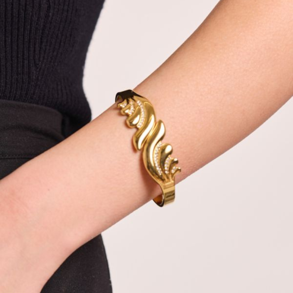 Bracelet Jonc Vague Doré