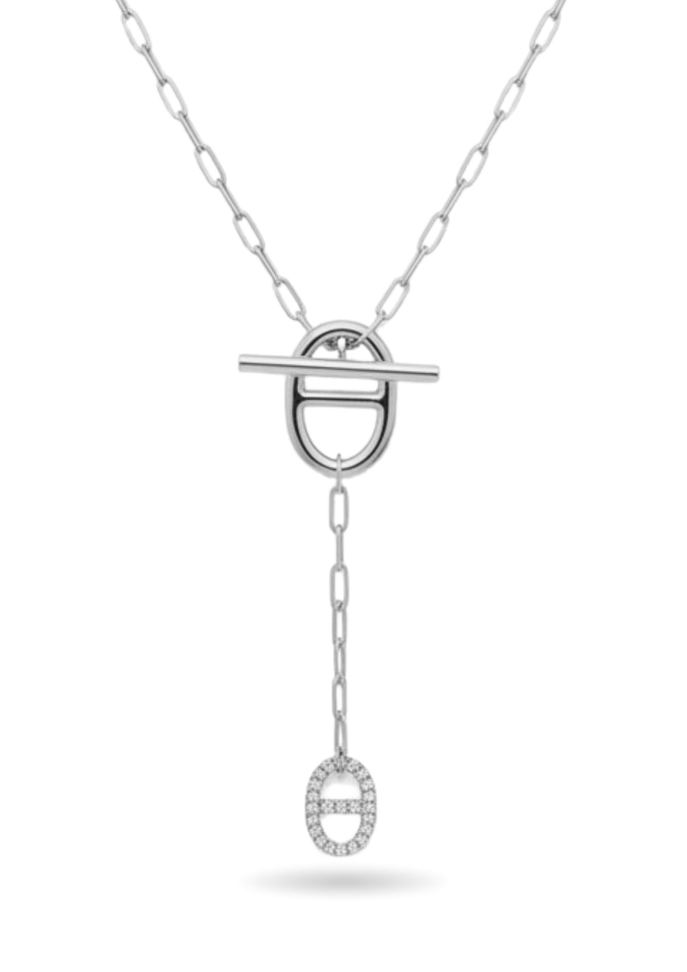 Collier Y Maille Marine Barre femme