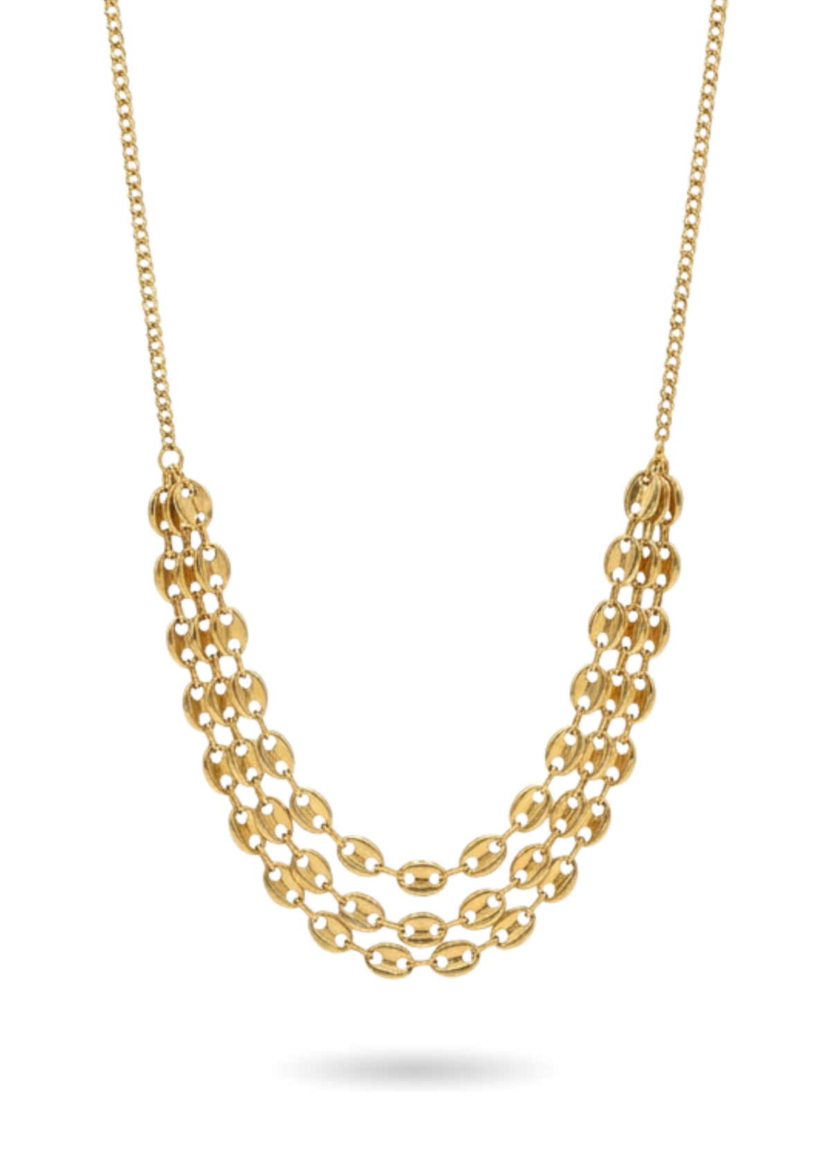 Collier Triple Rangs Grain de Café