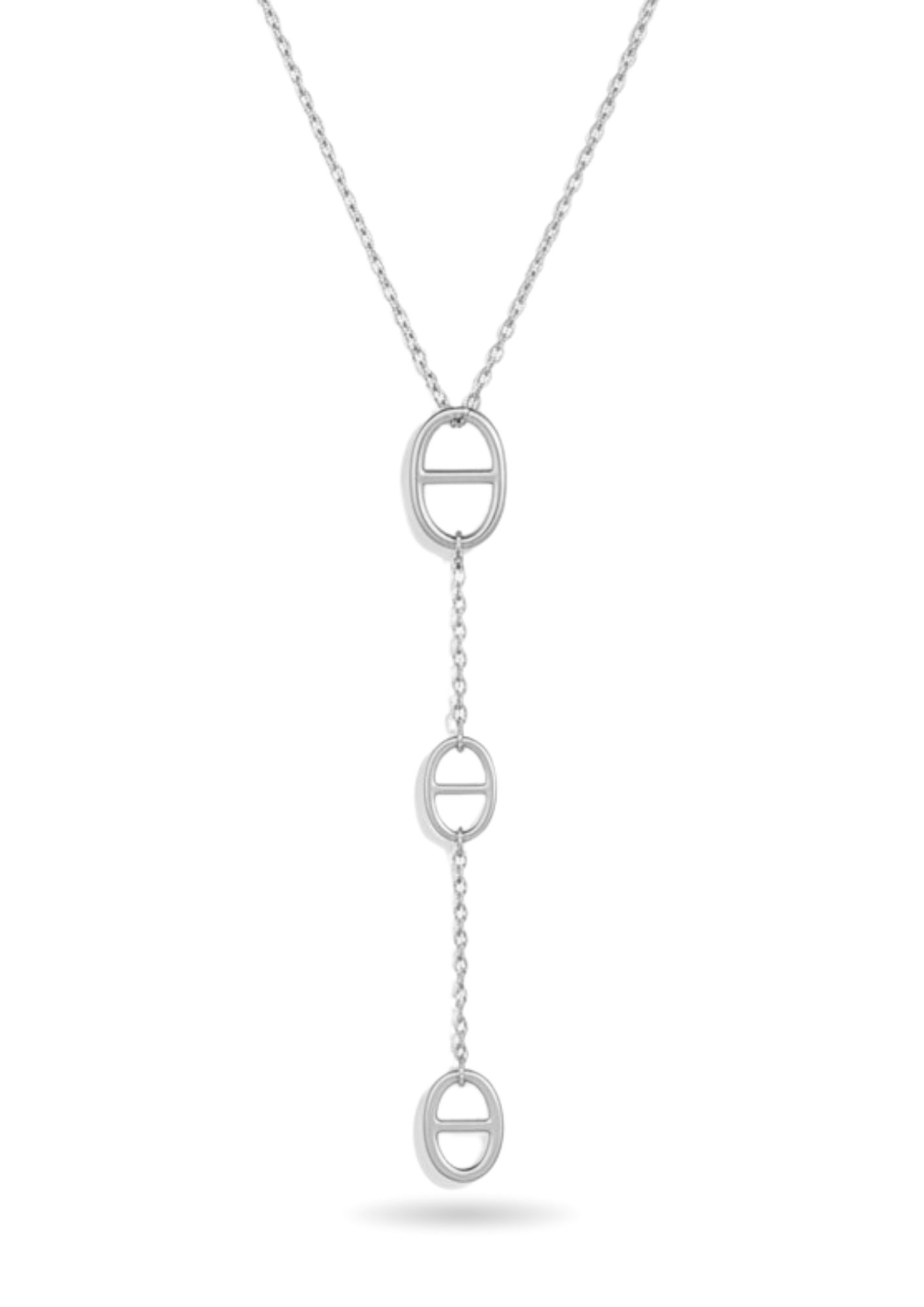 Collier Y Triple Maille Marine femme