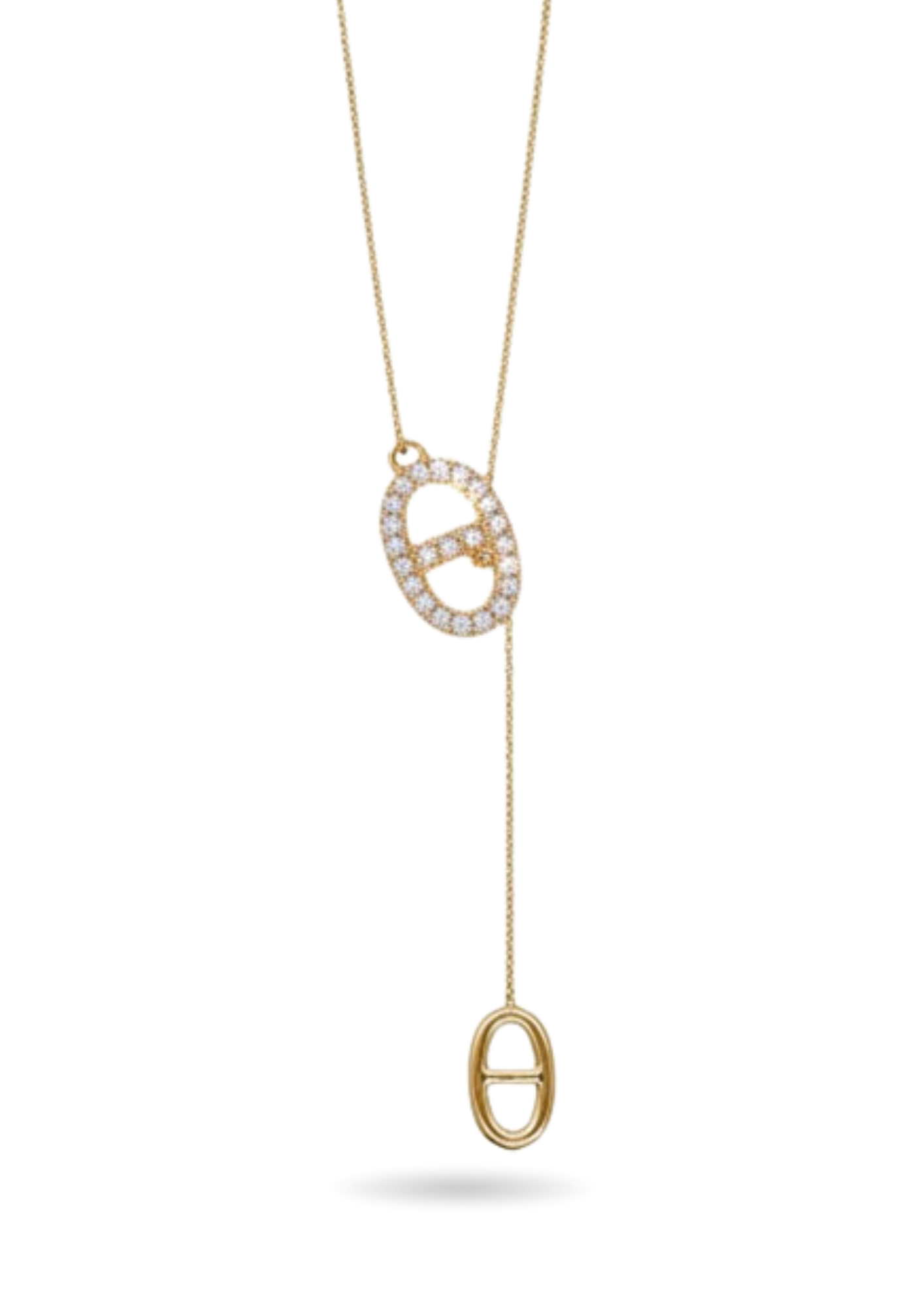 Collier Y Maille Marine Tombante