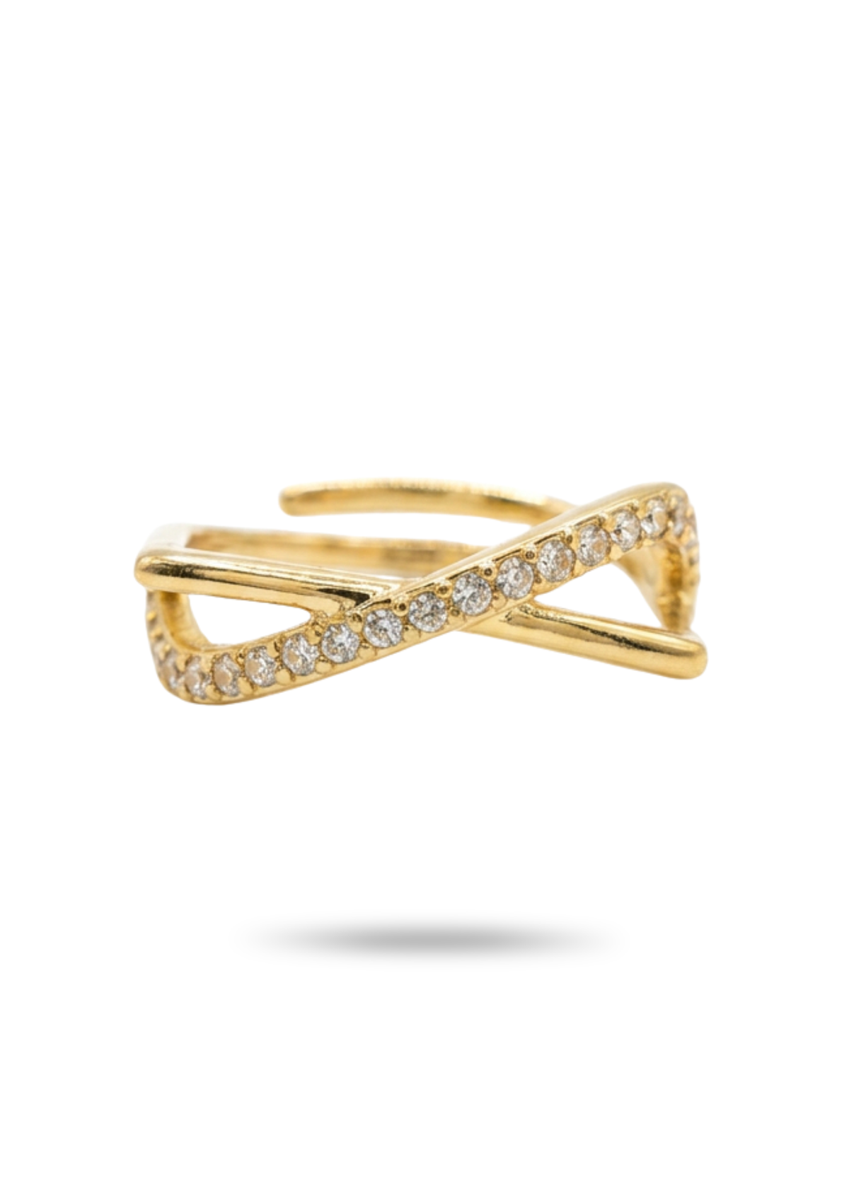 Bague Infini Croisée Strass or