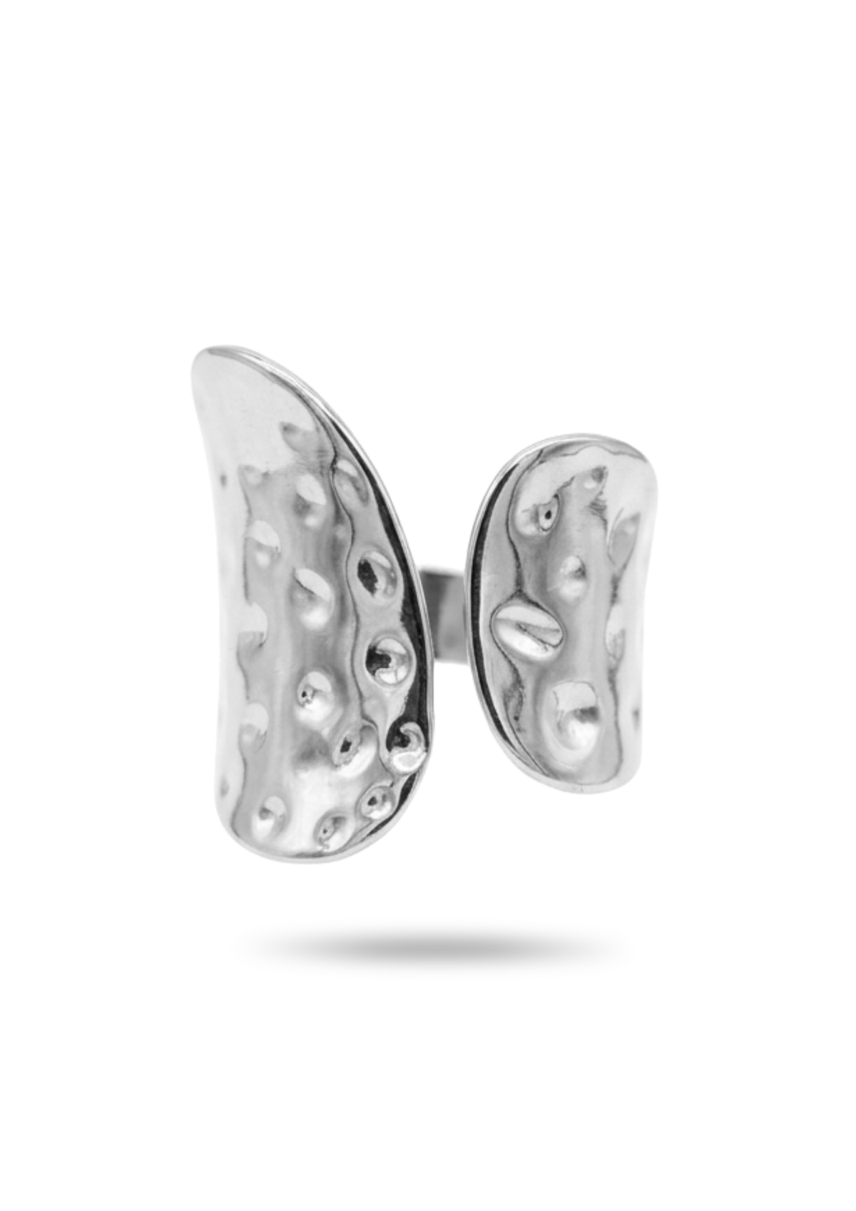 Bague Martelée Asymétrique argent