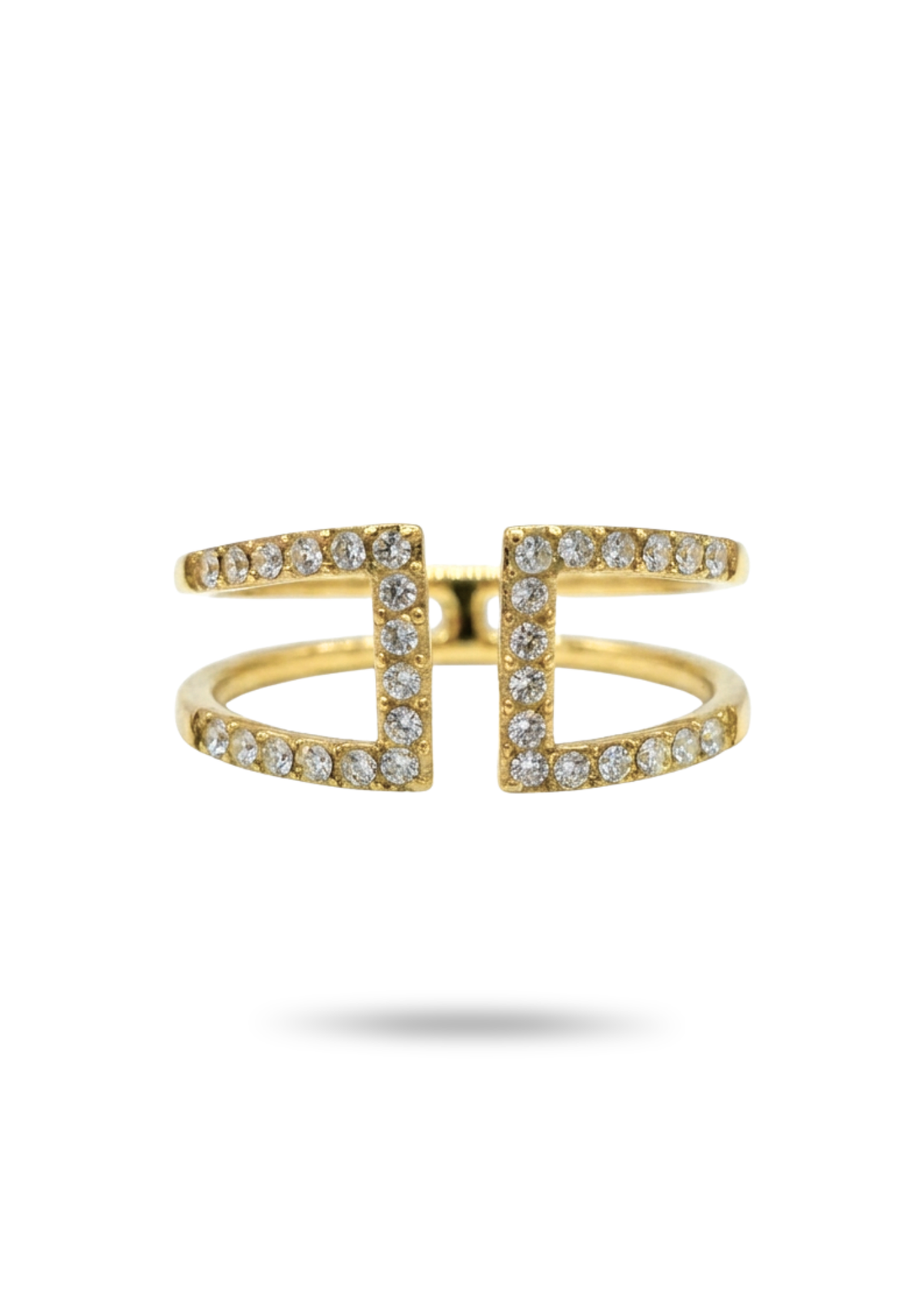 Bague Géométrique Strass or