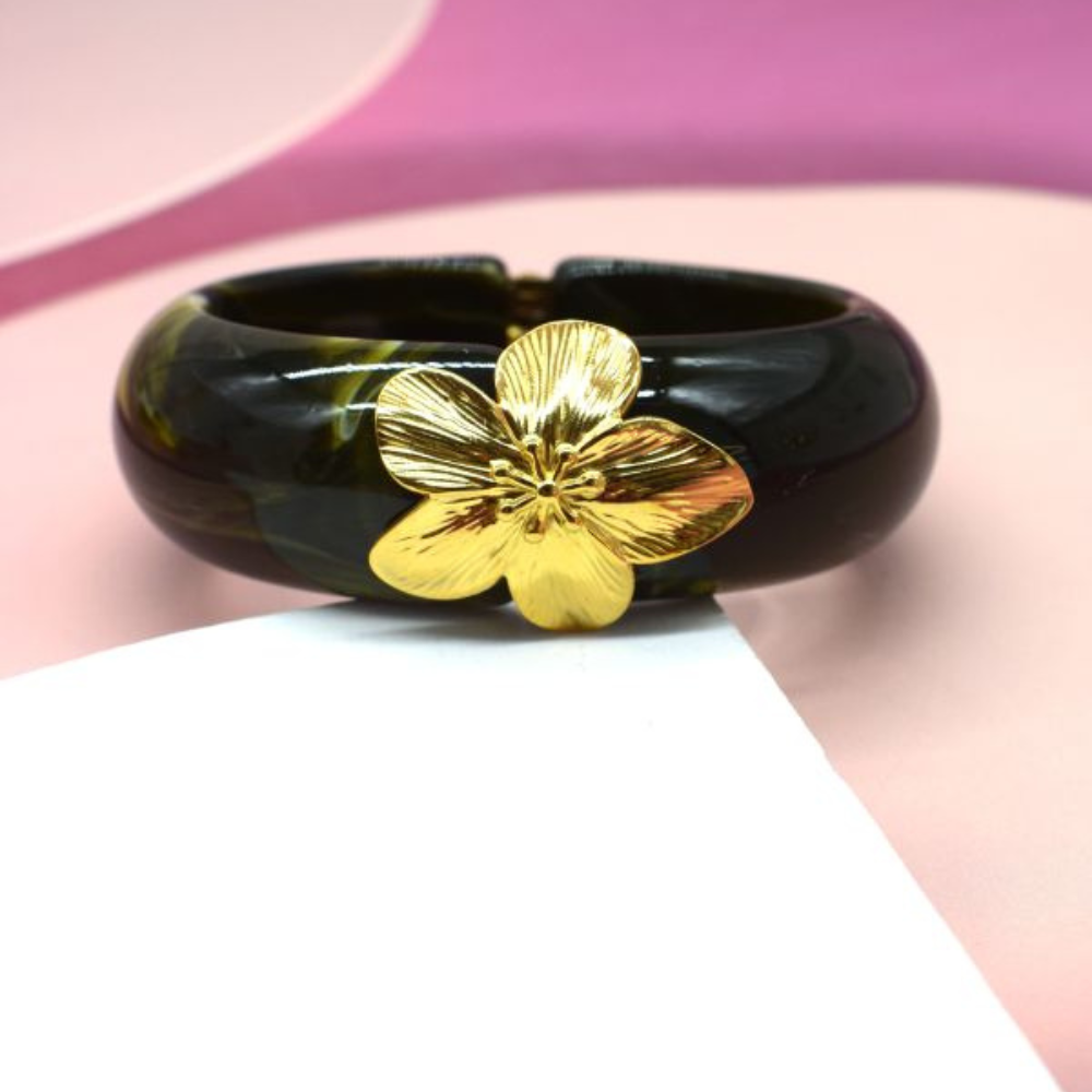 Jonc Fleur Résine vert