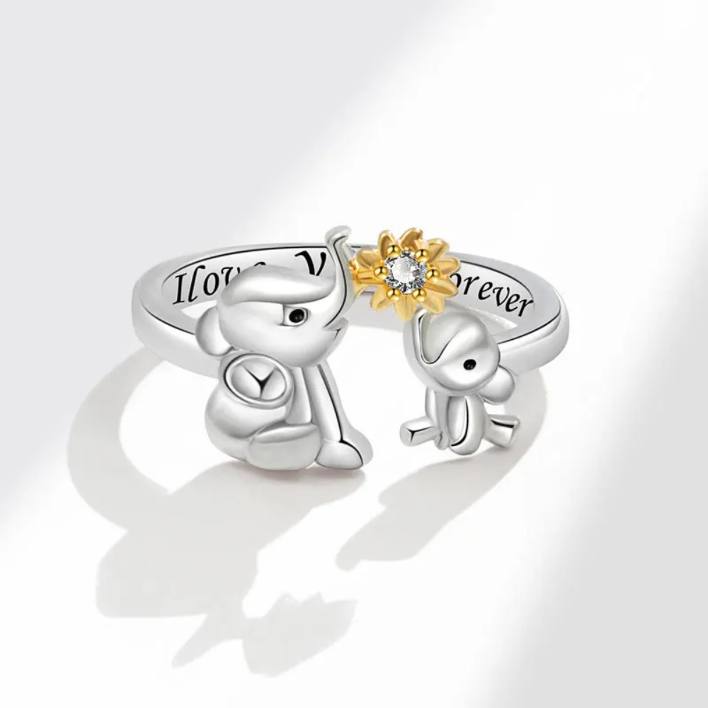 Bague Éléphant I Love You argent