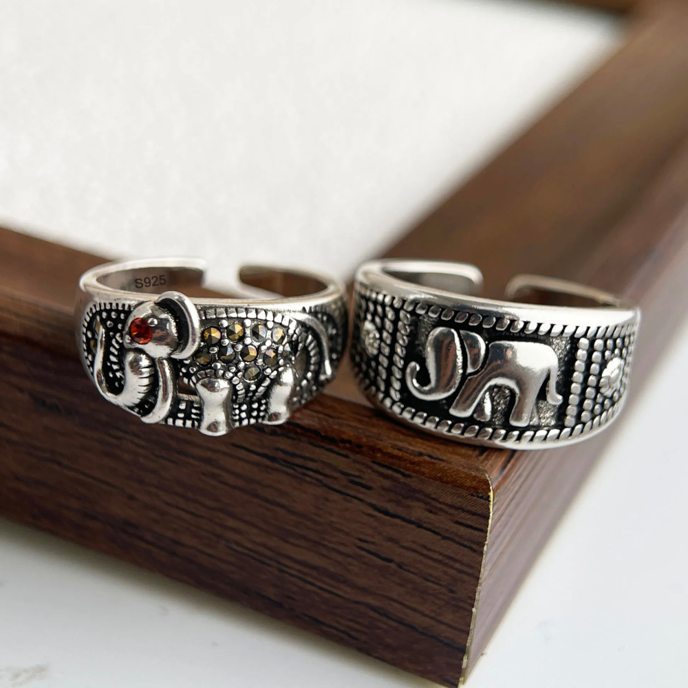 Bague Éléphant Ethnique argent