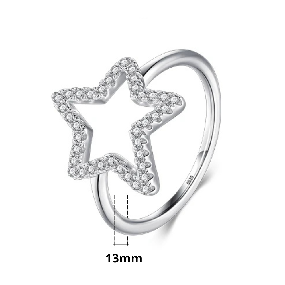 Bague Fiançailles Étoile argent