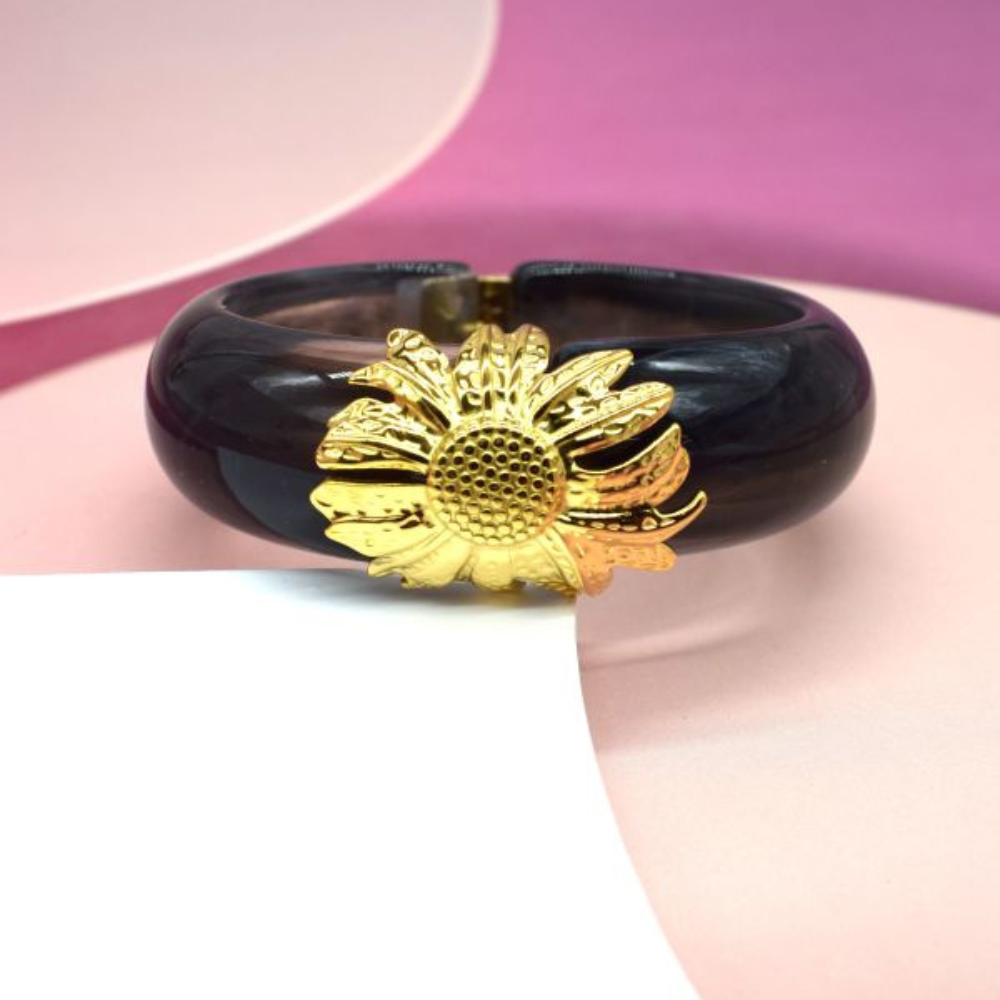 Jonc Fleur Pâquerette Résine marron