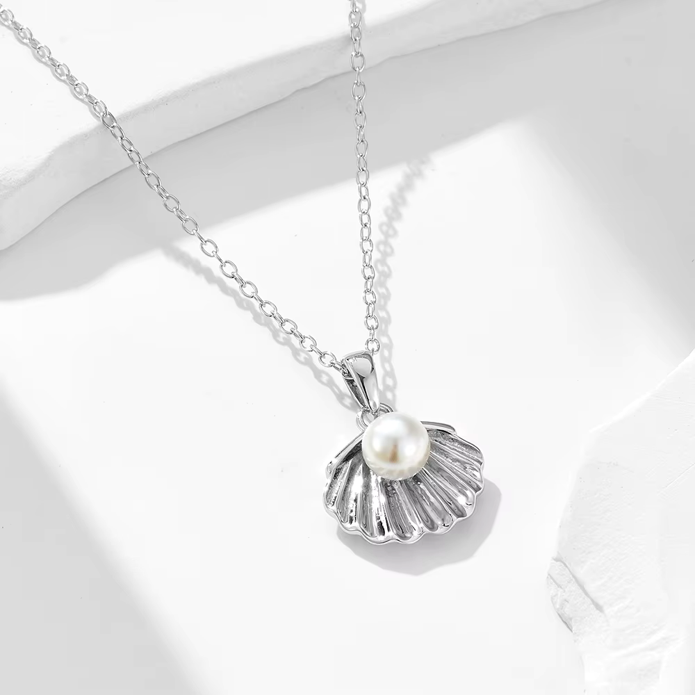 Collier Coquille et Perle argent