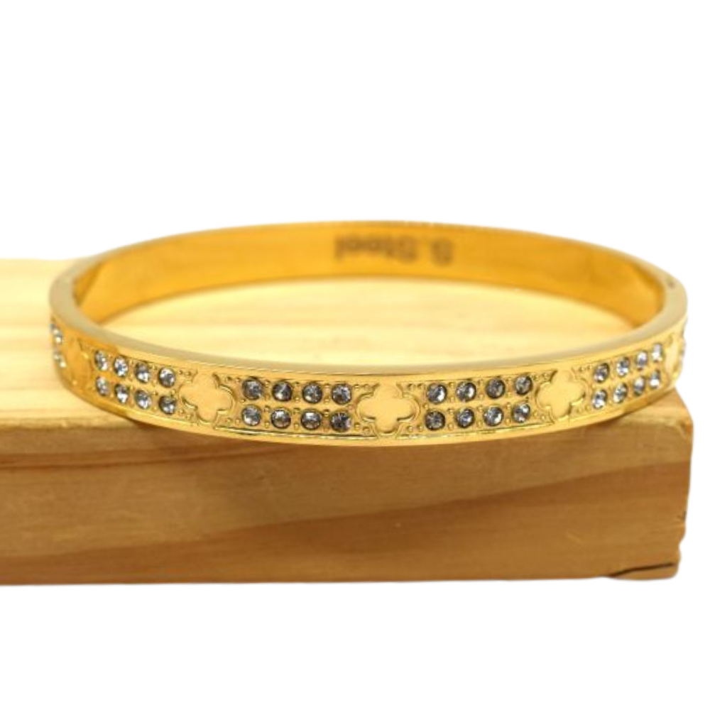 Bracelet Jonc Trèfle Cristaux