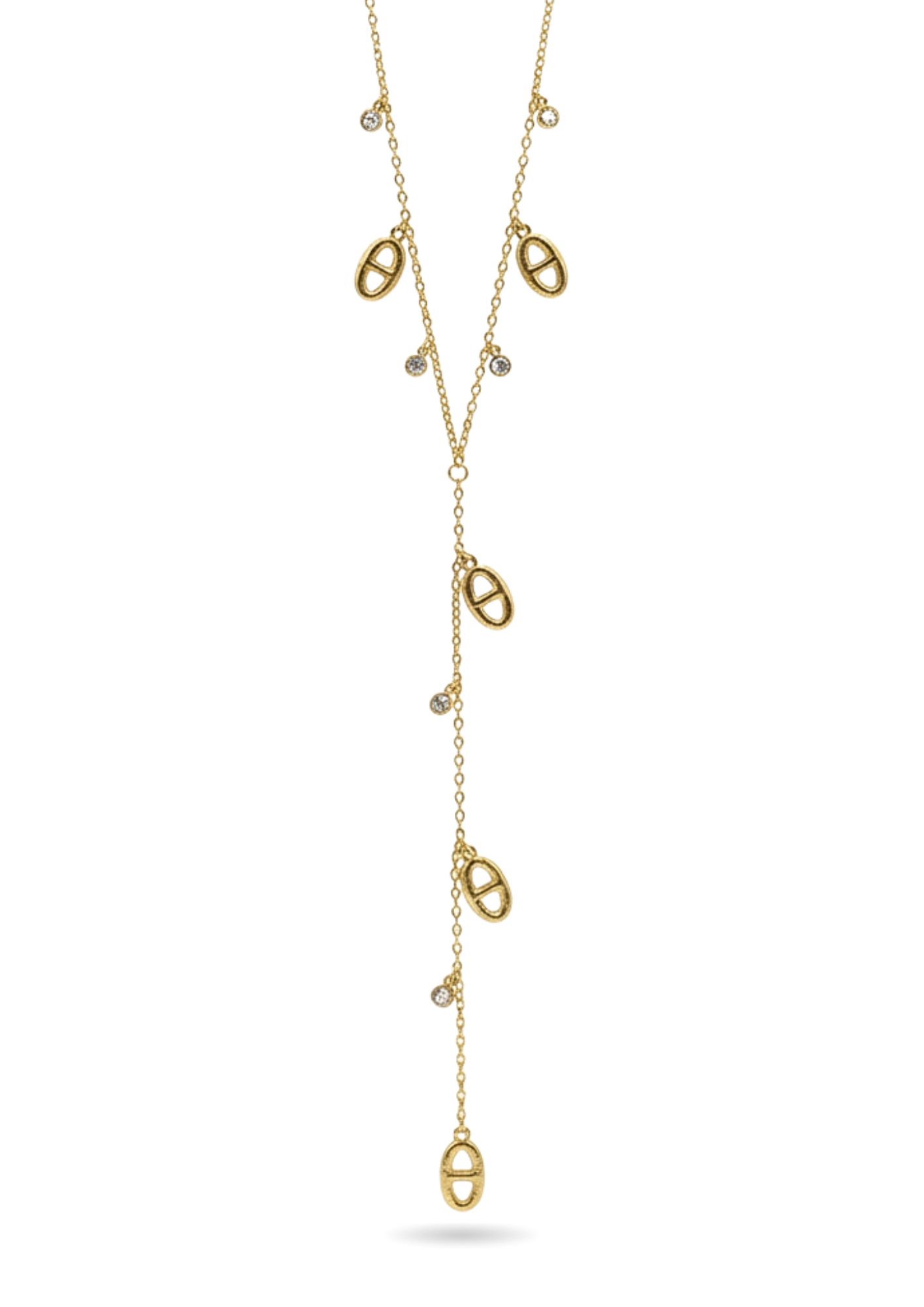 Collier Y Breloques Maille Marine