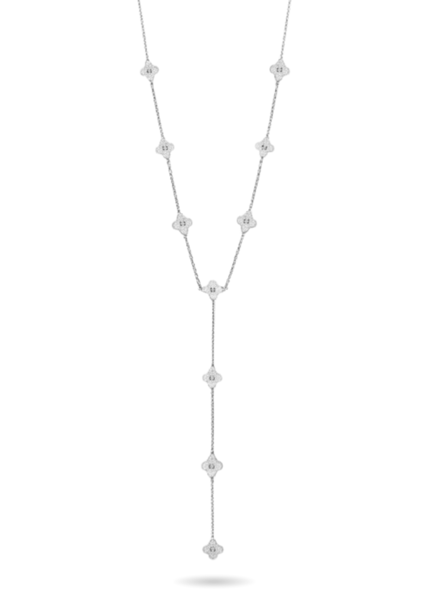 Collier Y Trèfle Strass femme