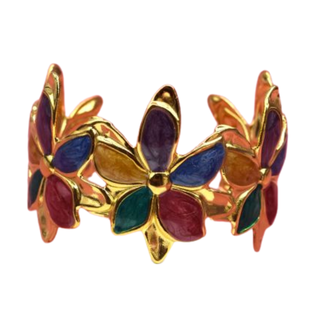 Jonc Fleur Émail pas cher