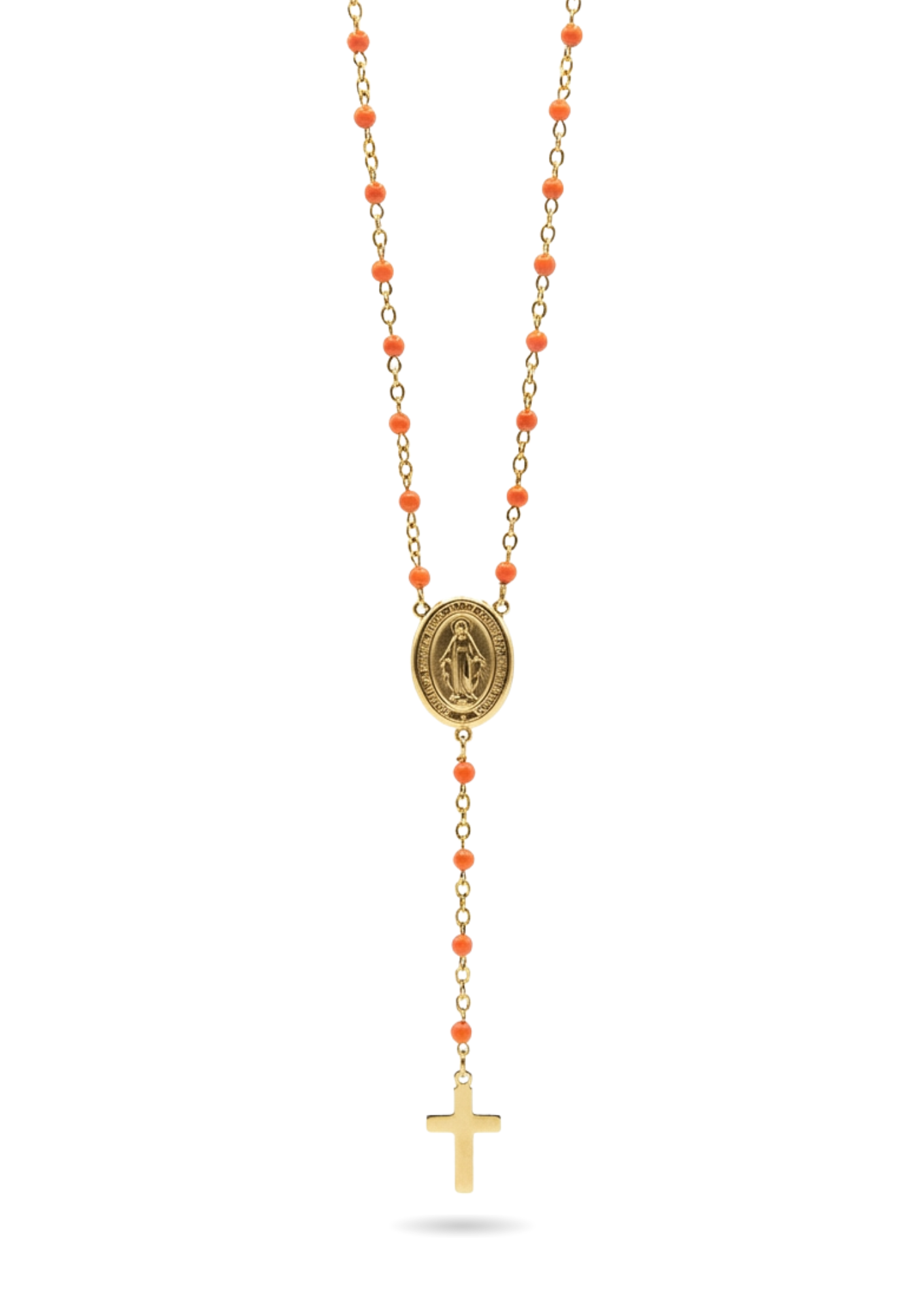 Chapelet Fin Perles orange