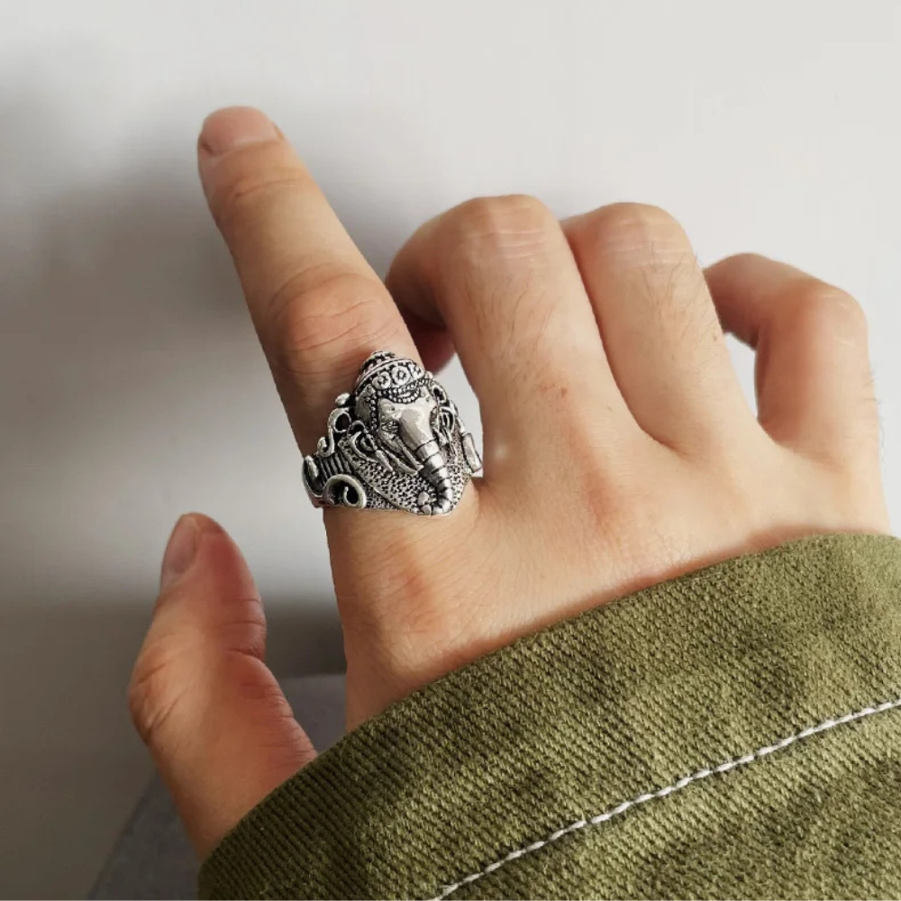 Bague Tête Éléphant Homme argent