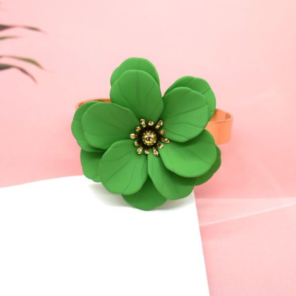 Jonc Fleur Tissu vert