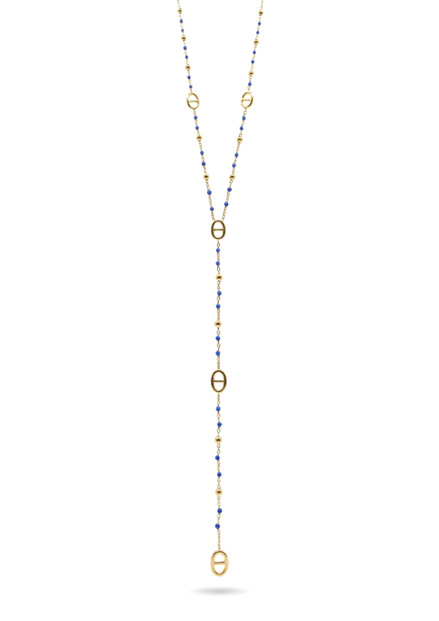 Collier Y Maille Marine bleu