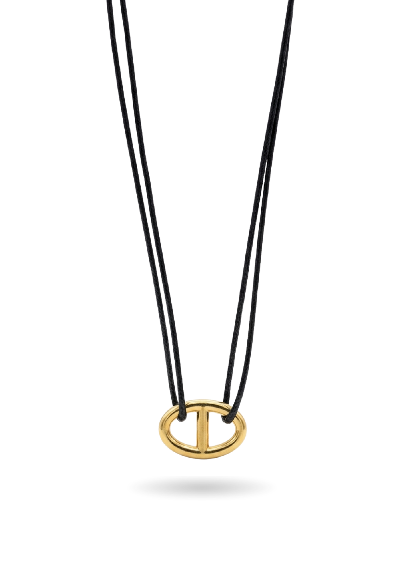 Collier Cordon Maille Marine noir