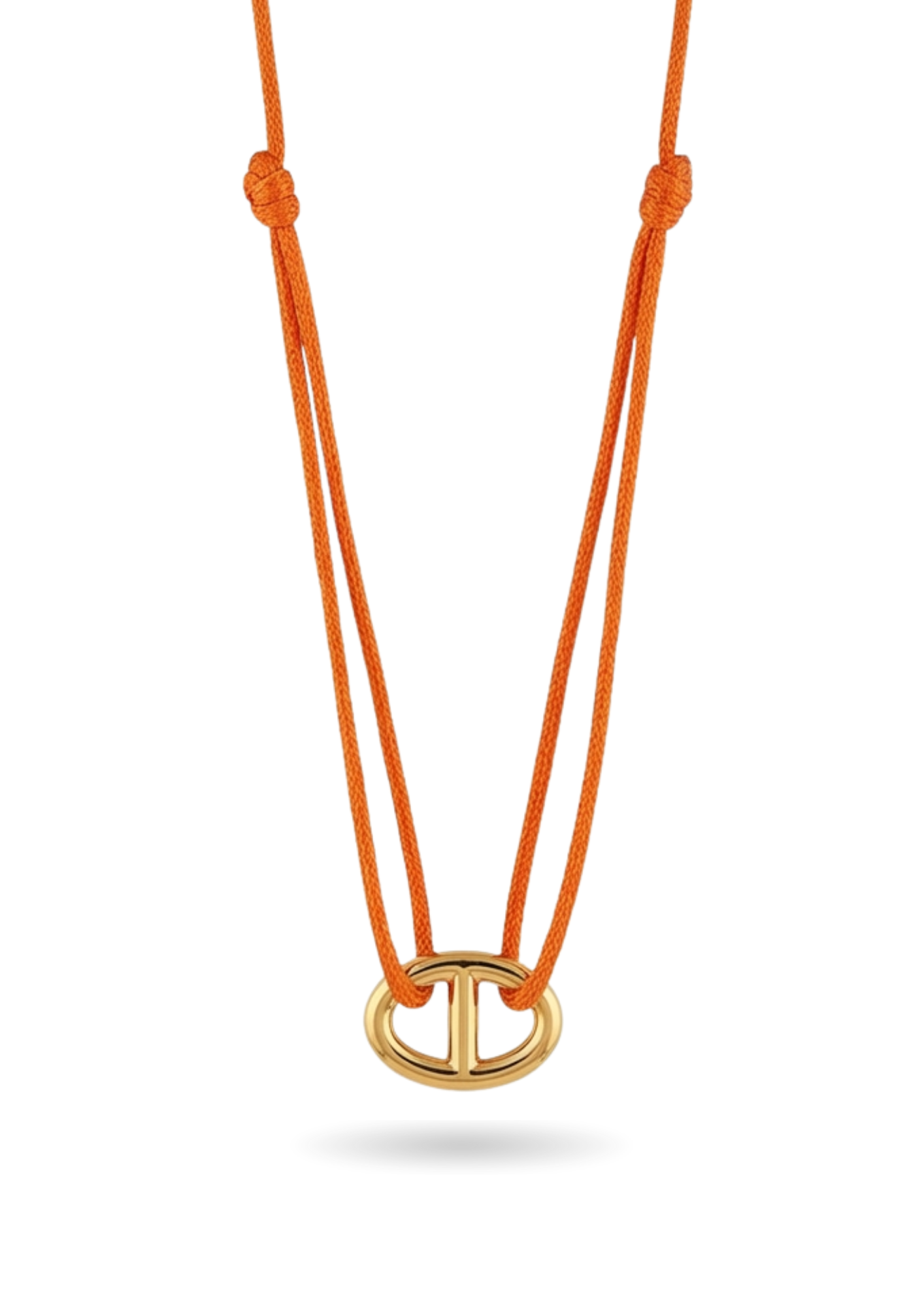Collier Cordon Maille Marine orange