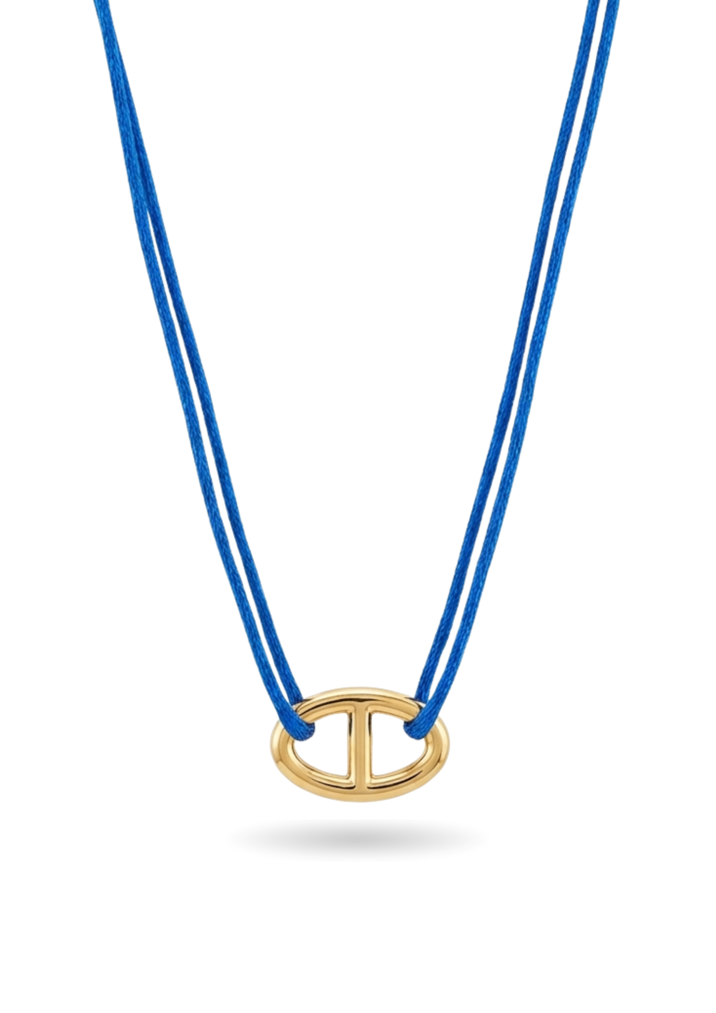 Collier Cordon Maille Marine bleu