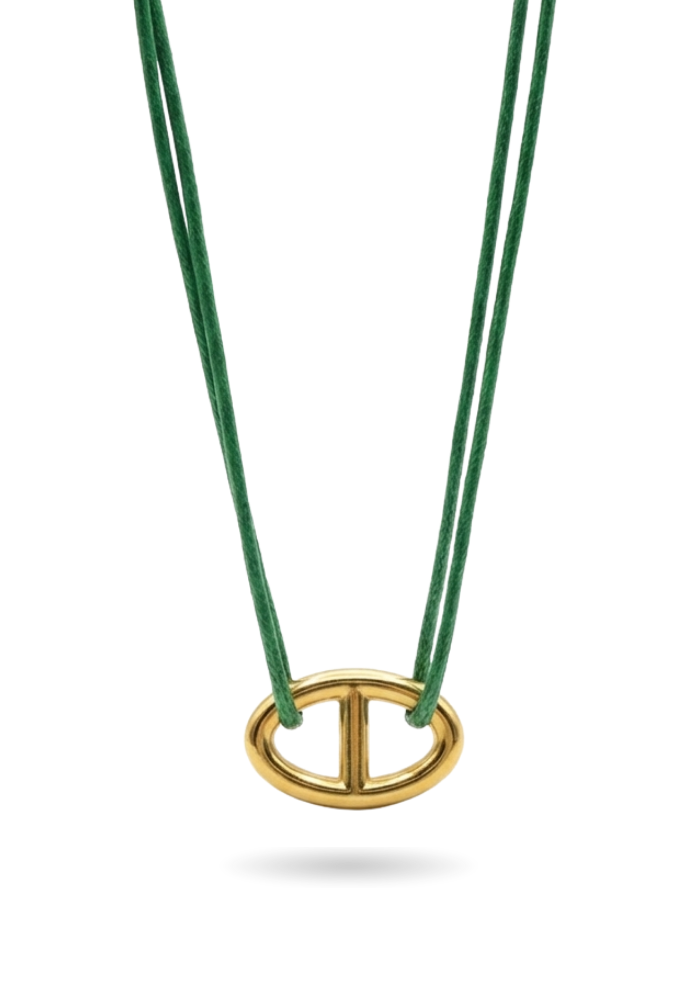 Collier Cordon Maille Marine vert