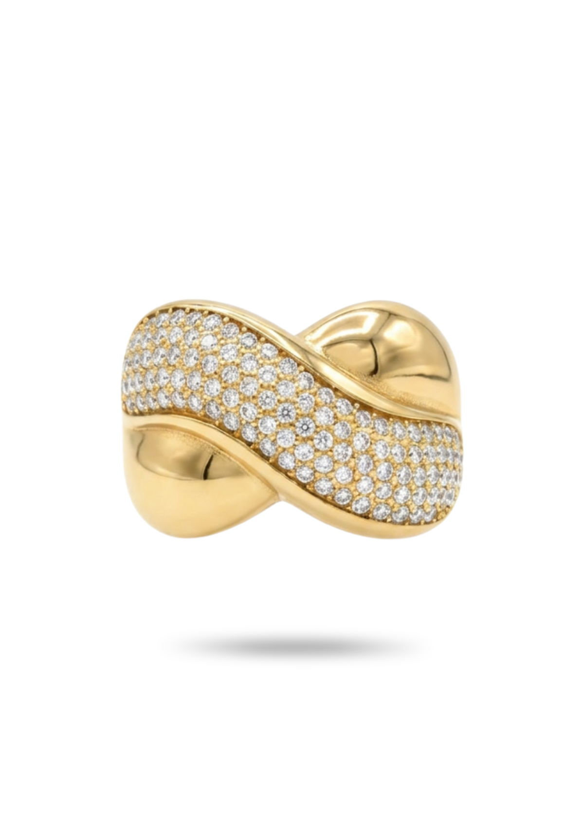 Bague Tendance Strass Femme or