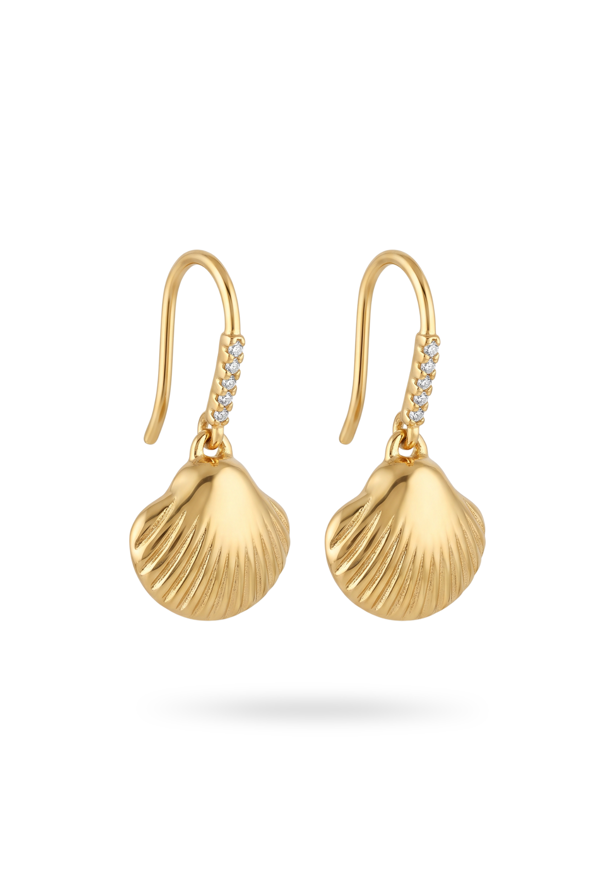 Boucles d'Oreilles Pendantes Coquillage or