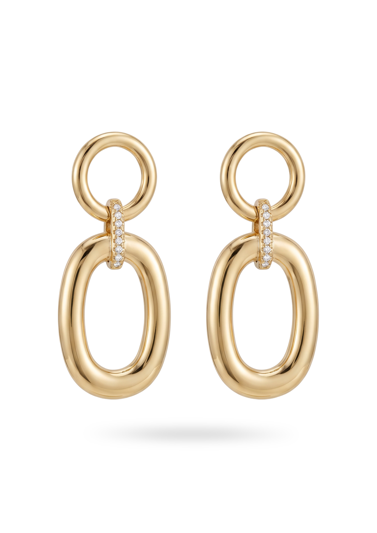 Boucles d'Oreilles Pendantes Maillons Ovales or