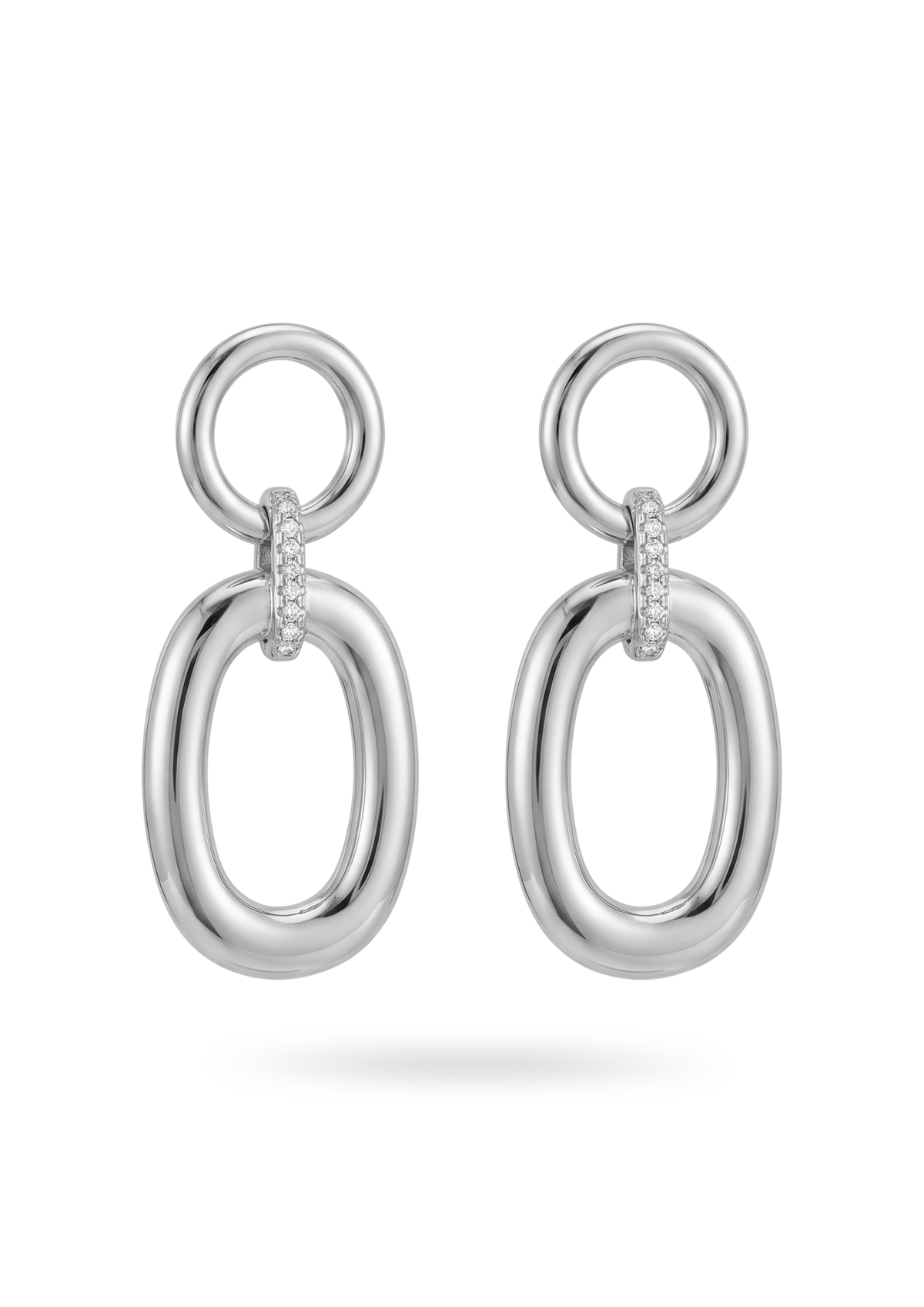 Boucles d'Oreilles Pendantes Maillons Ovales argent