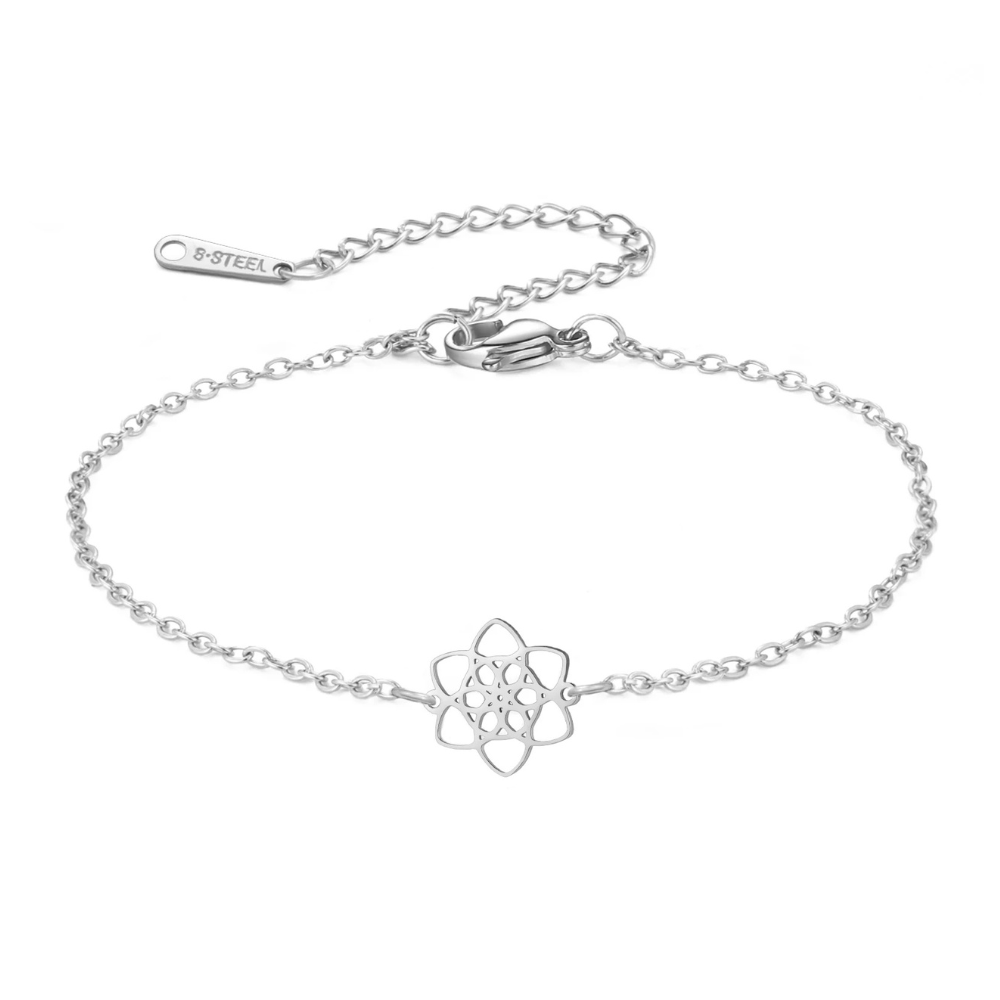 Bracelet Fleur Camelia argent