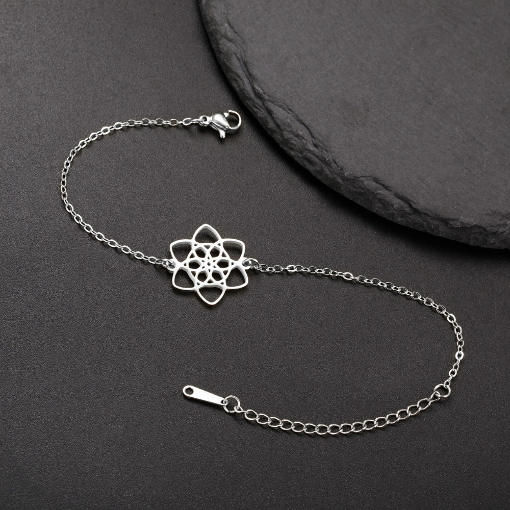 Bracelet Fleur Camelia argenté