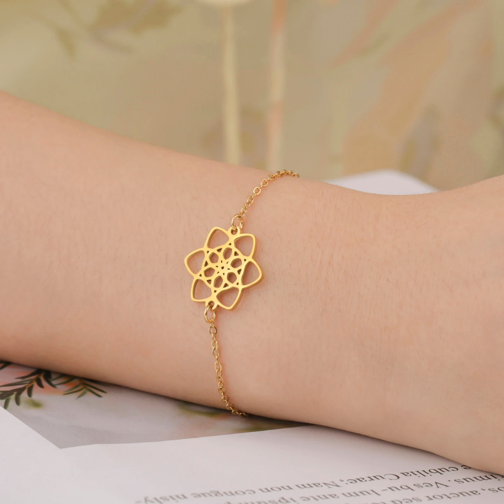 Bracelet Fleur Camelia chaine