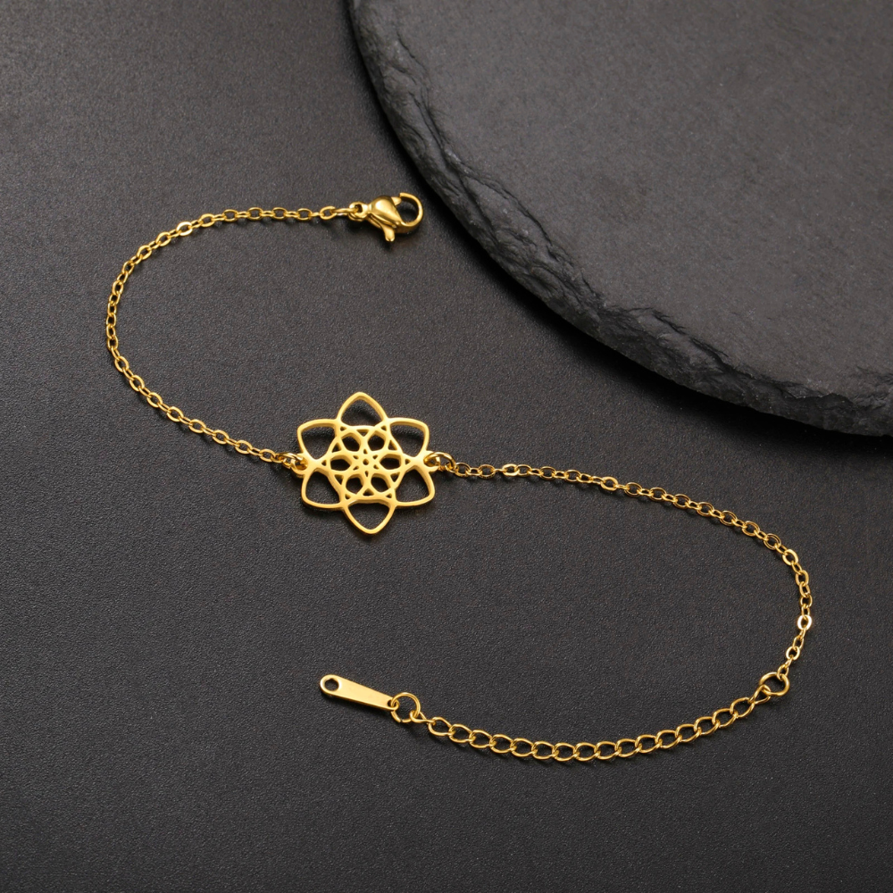 Bracelet Fleur Camelia doré