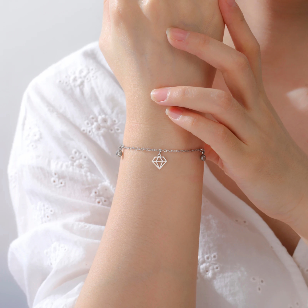 Bracelet Forme Diamant breloque