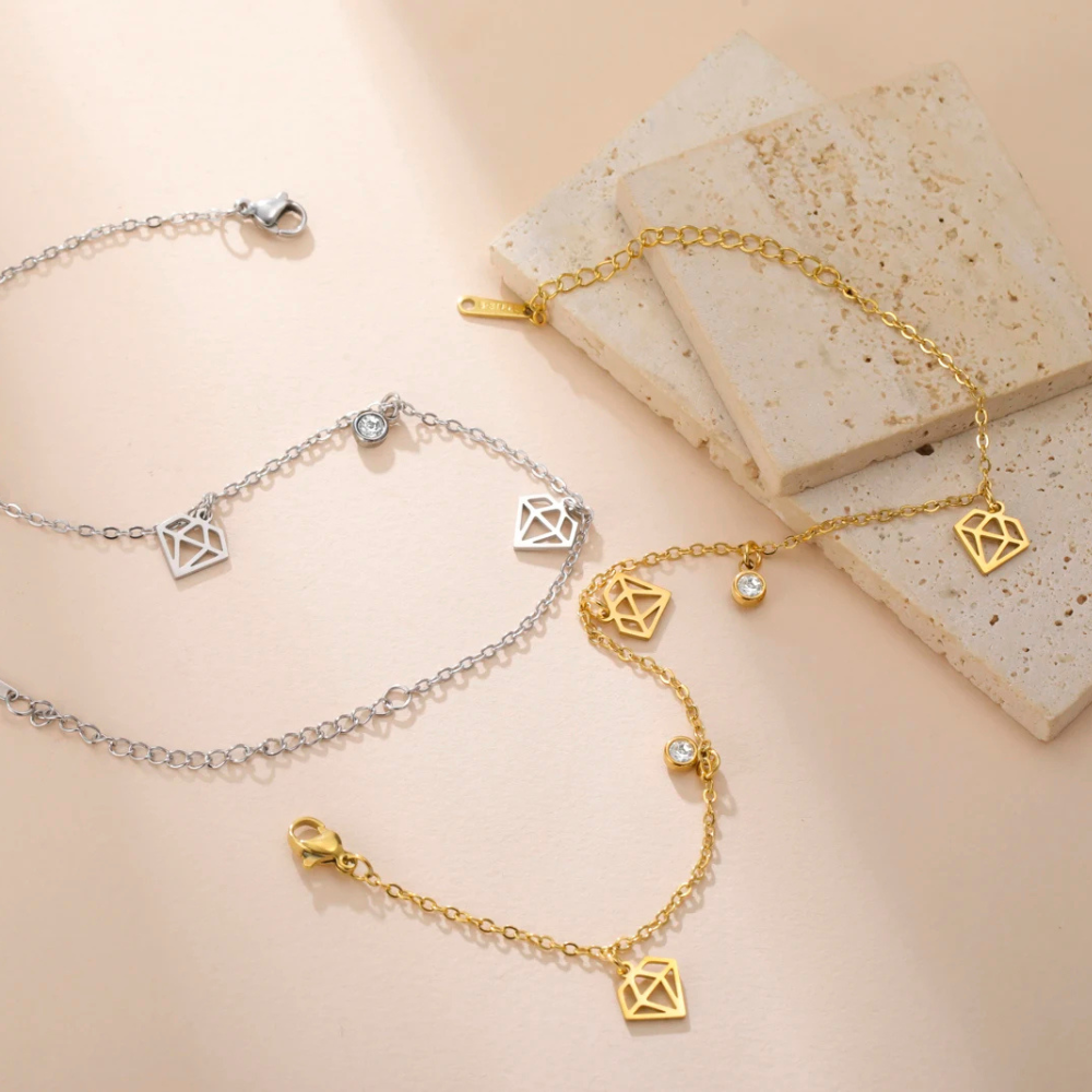 Bracelet Forme Diamant chaine