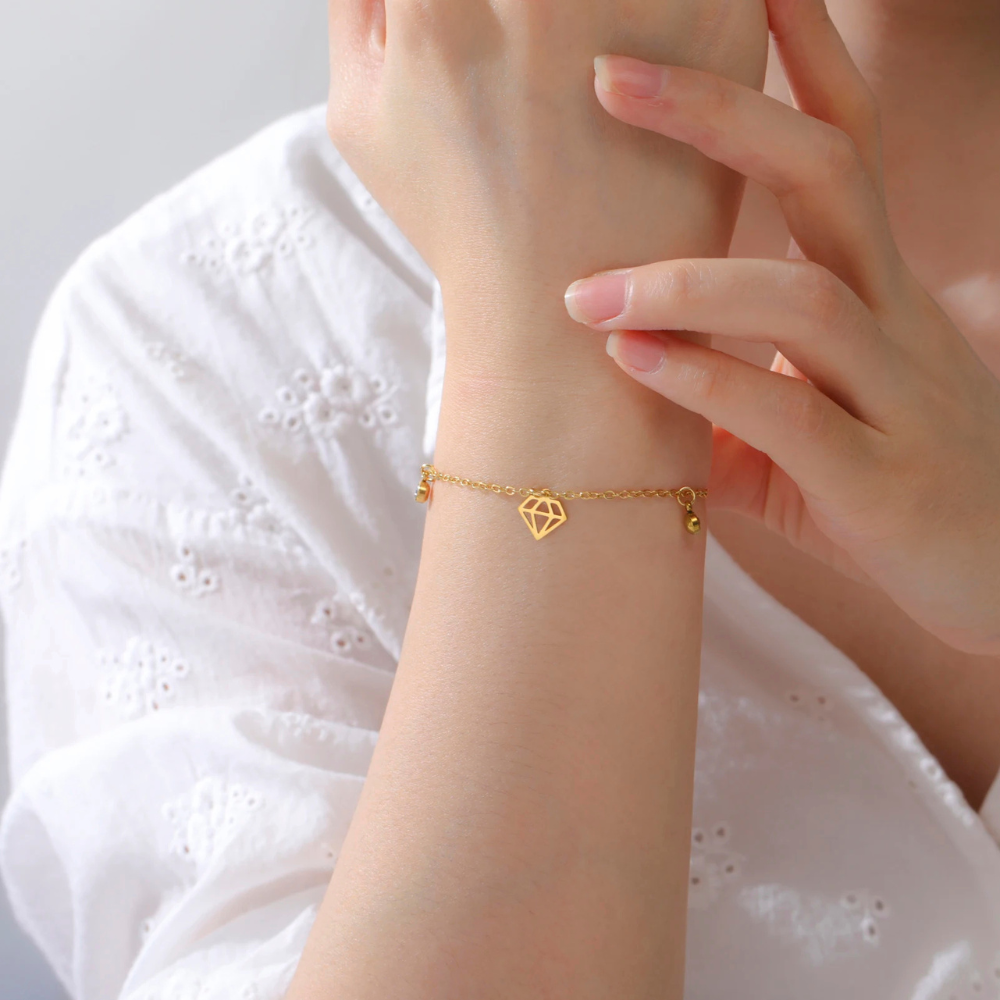 Bracelet Forme Diamant or